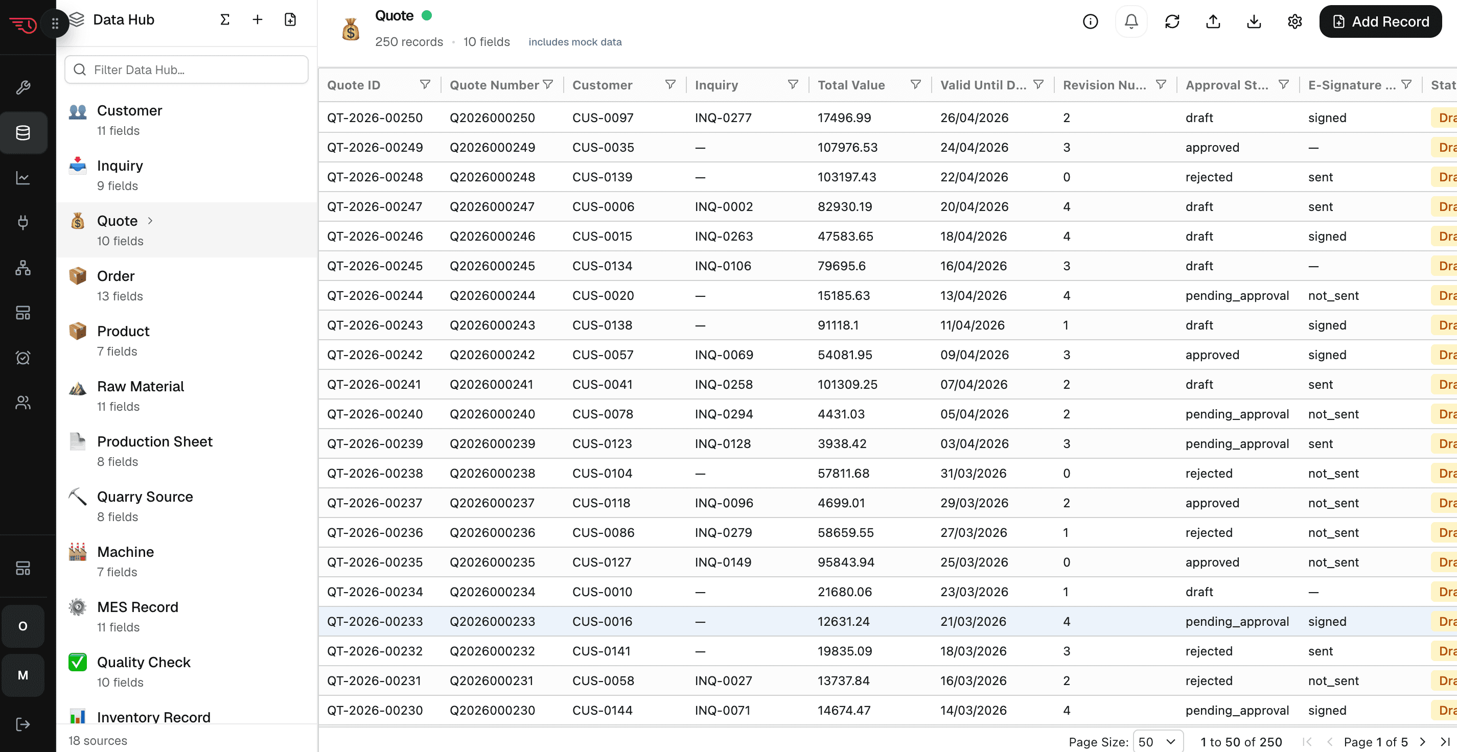 Sources — entity hub
